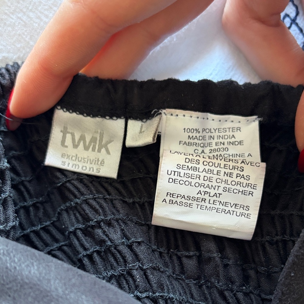 Twik Black Triangle Faux Suede Crop Top - Picture 2 of 5